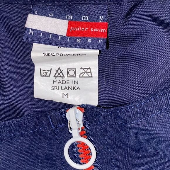 Vintage 90s Tommy Hilfiger Swim Board Shorts Colorblock Flag Junior Size Medium - Picture 3 of 4